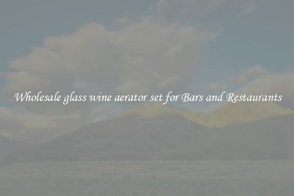 Wholesale glass wine aerator set for Bars and Restaurants