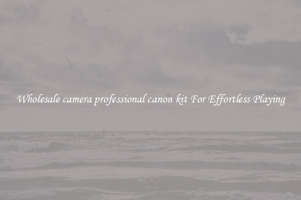 Wholesale camera professional canon kit For Effortless Playing