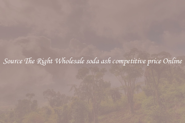 Source The Right Wholesale soda ash competitive price Online