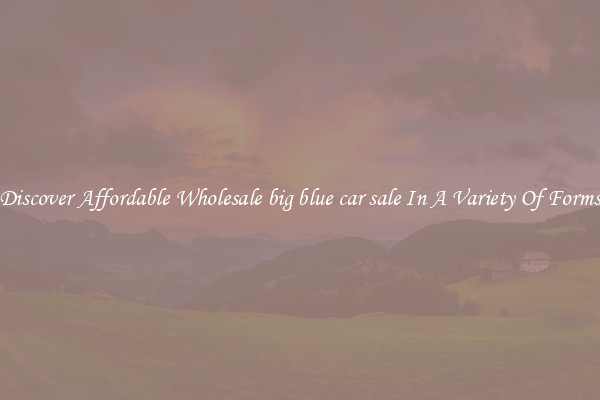 Discover Affordable Wholesale big blue car sale In A Variety Of Forms