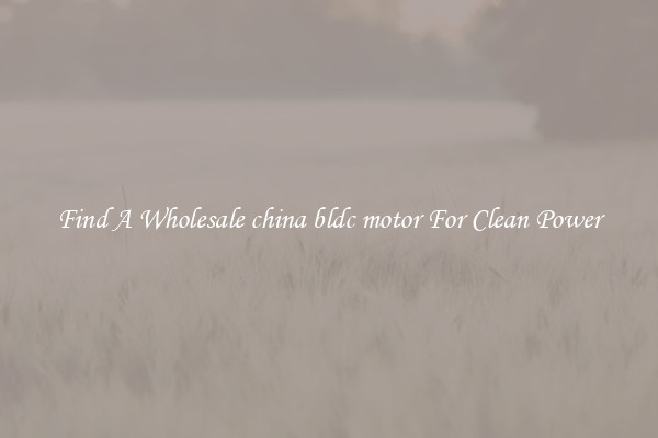 Find A Wholesale china bldc motor For Clean Power