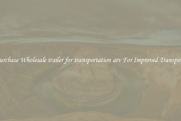Purchase Wholesale trailer for transportation atv For Improved Transport 