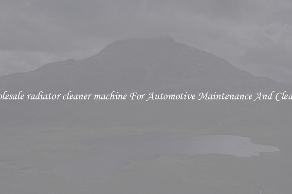 Wholesale radiator cleaner machine For Automotive Maintenance And Cleaning