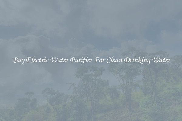 Buy Electric Water Purifier For Clean Drinking Water