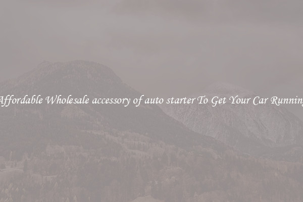 Affordable Wholesale accessory of auto starter To Get Your Car Running